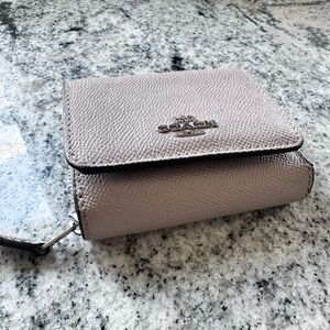 Coach Trifold Gray Leather Wallet